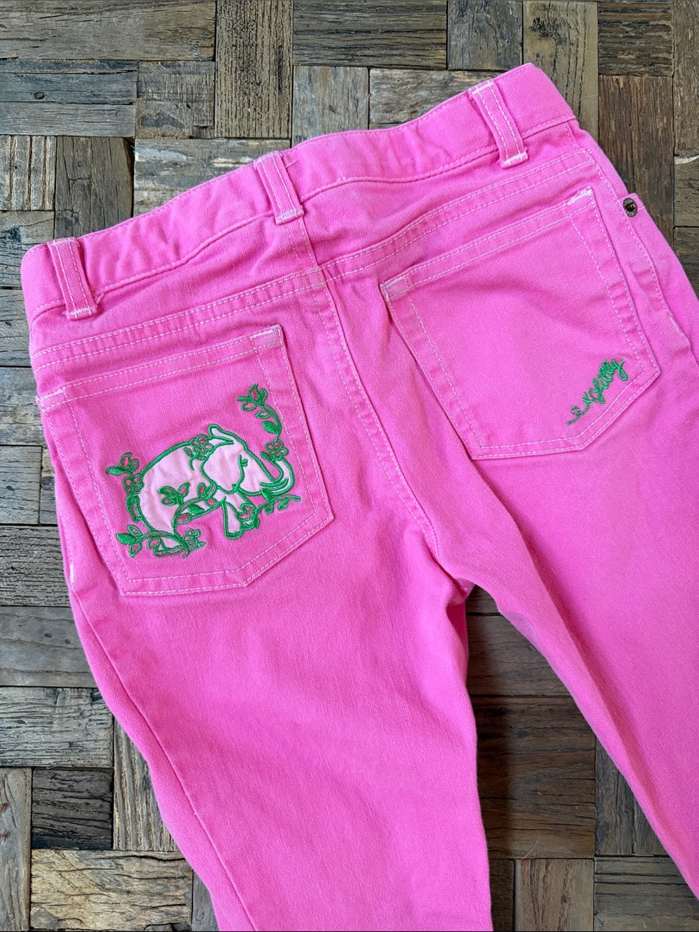 Lilly Pulitzer Girls Pink Straight Jeans Size 8
